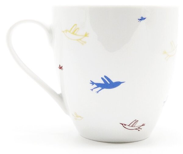 Porcelánový hrnek Ateliér Dorda Pán lesa, bílý, český porcelán, autorská ilustrace, 670 ml