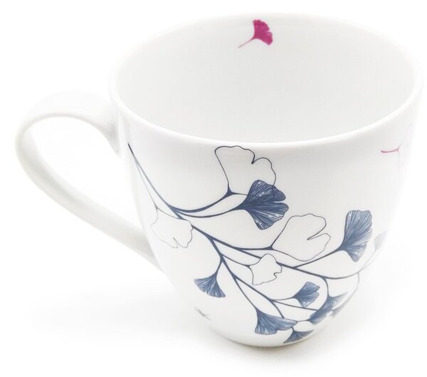 Porcelánový hrnek Ateliér Dorda Ginkgo, bílý, český porcelán, autorská ilustrace, 670 ml