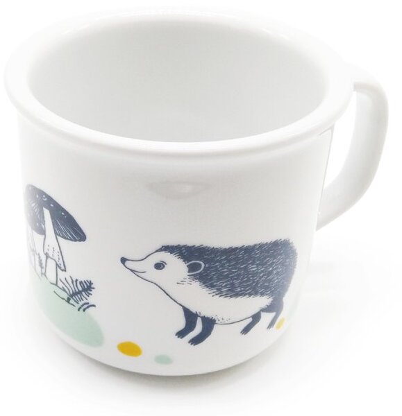 Porcelánový hrnek Ateliér Dorda Ježci na houbách, bílý, český autorský motiv, 250 ml
