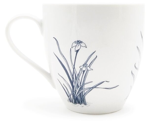 Porcelánový hrnek Ateliér Dorda Vážka z japonské zahrady, bílý, česká ilustrace, maxi, 670 ml