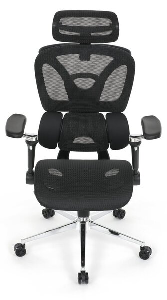 Kancelářská ergonomická židle PORTE II — síťovina, černá