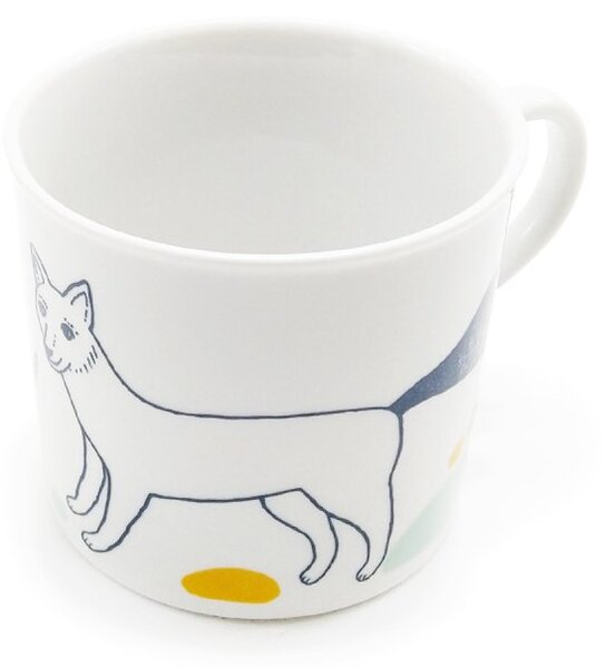 Porcelánový hrnek Ateliér Dorda Liška na výzvědách, bílý, český design, motiv lišky, 250 ml