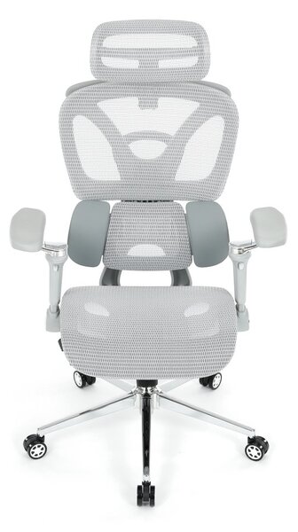 Kancelářská ergonomická židle PORTE II — síťovina, šedá