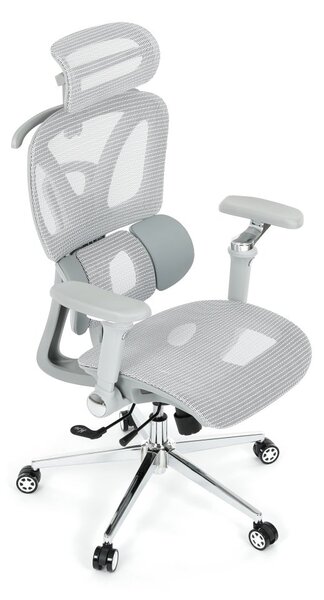 Kancelářská ergonomická židle PORTE II — síťovina, šedá