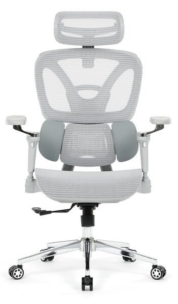 Kancelářská ergonomická židle PORTE II — síťovina, šedá