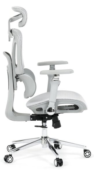 Kancelářská ergonomická židle PORTE II — síťovina, šedá