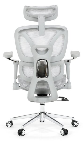 Kancelářská ergonomická židle PORTE — síťovina, šedá