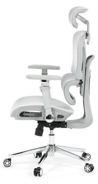 Kancelářská ergonomická židle PORTE — síťovina, šedá