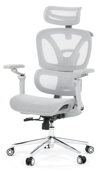 Kancelářská ergonomická židle PORTE — síťovina, šedá