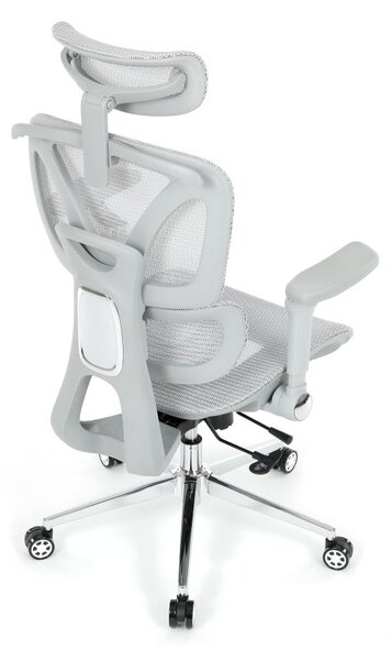Kancelářská ergonomická židle PORTE — síťovina, šedá