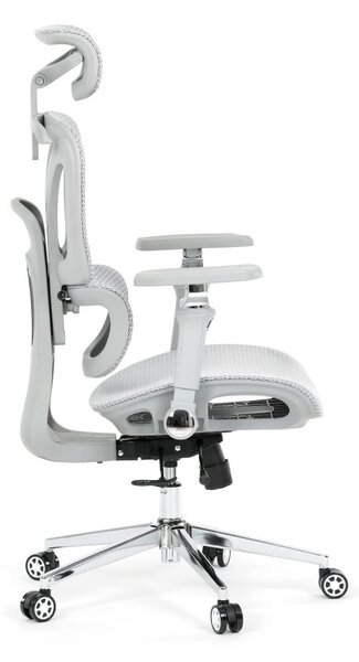 Kancelářská ergonomická židle PORTE — síťovina, šedá