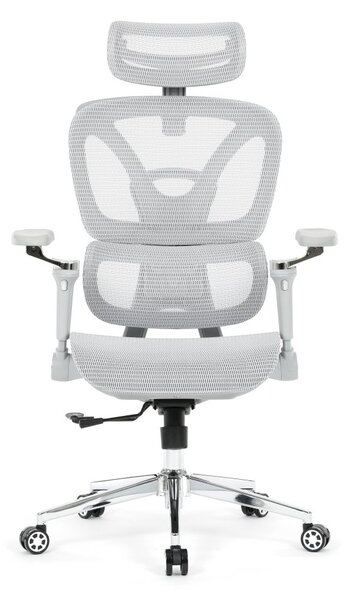 Kancelářská ergonomická židle PORTE — síťovina, šedá