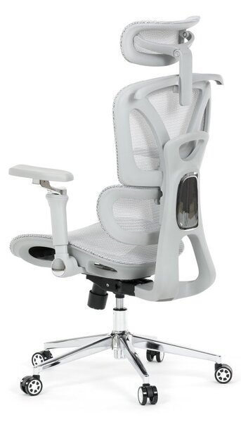 Kancelářská ergonomická židle PORTE — síťovina, šedá