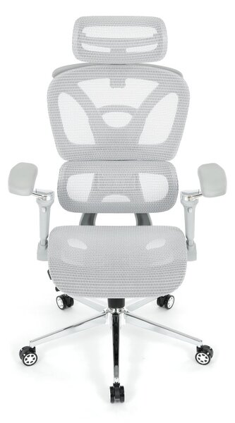 Kancelářská ergonomická židle PORTE — síťovina, šedá