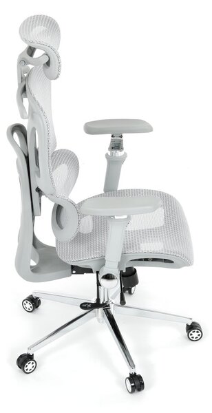 Kancelářská ergonomická židle PORTE — síťovina, šedá