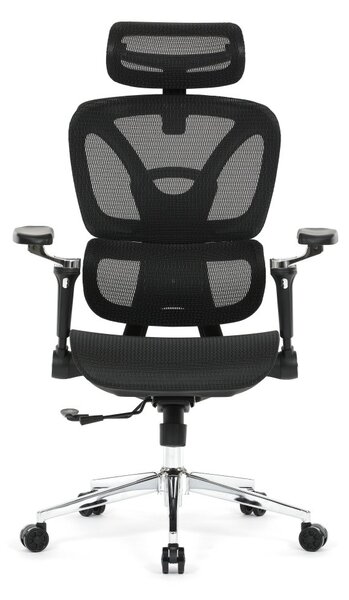 Kancelářská ergonomická židle PORTE — síťovina, černá