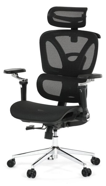 Kancelářská ergonomická židle PORTE — síťovina, černá