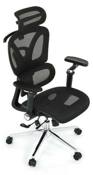 Kancelářská ergonomická židle PORTE — síťovina, černá