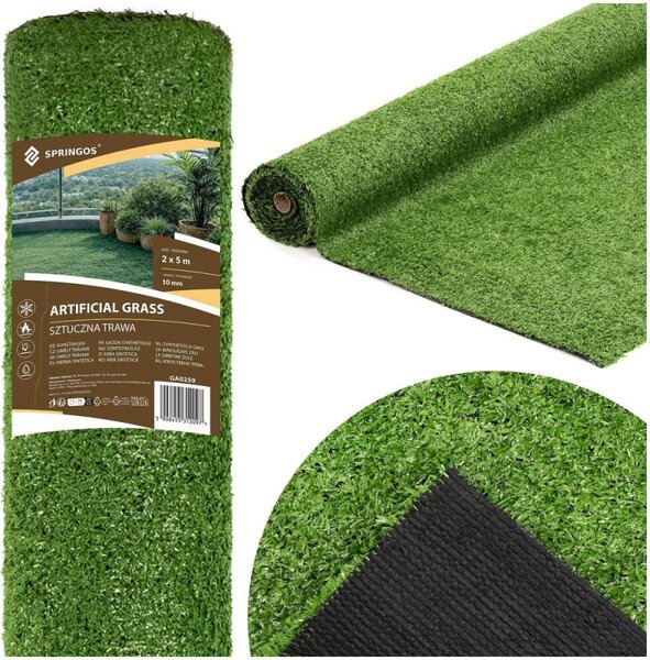Umělý trávník 10 mm, 2x5 m SPRINGOS GA0259