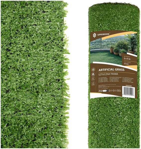 Umělý trávník 10 mm, 2x5 m SPRINGOS GA0259