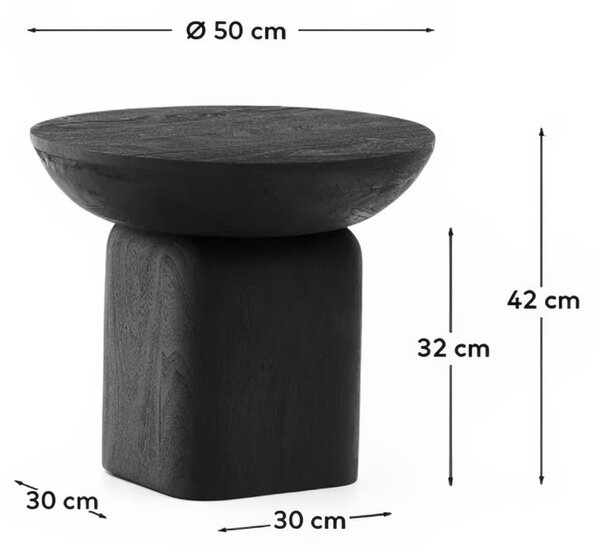 Kave Home Dřevěný odkládací stolek Ovak 50 cm