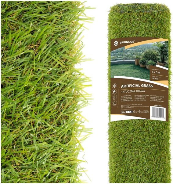 Umělý trávník 20 mm, 1x5 m SPRINGOS GA0260