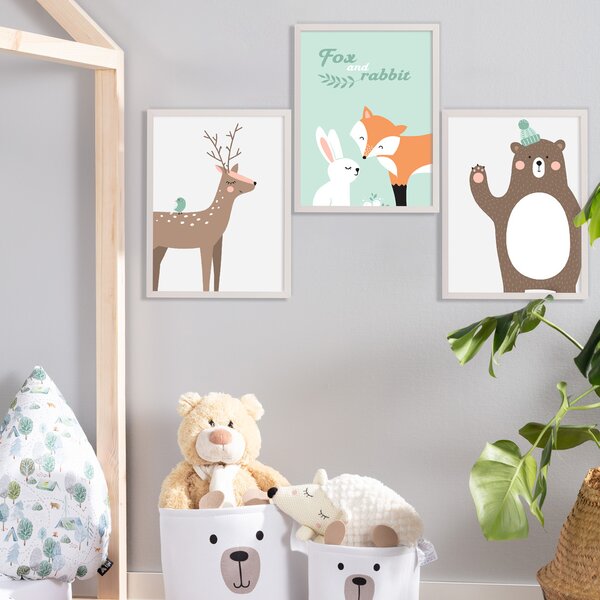 Obrázek Forest Friends bear 30x40 cm