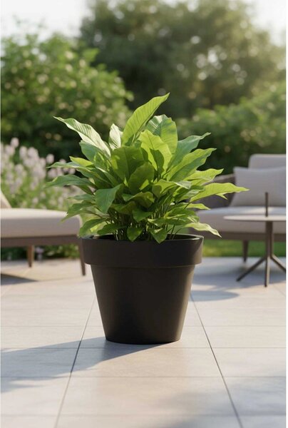 Květináč LEVANTA, plast, výška 63 cm, antracit