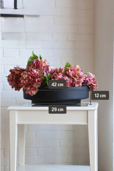 Mísa na květiny ESCADA LOW, sklolaminát, průměr 45 cm, antracit