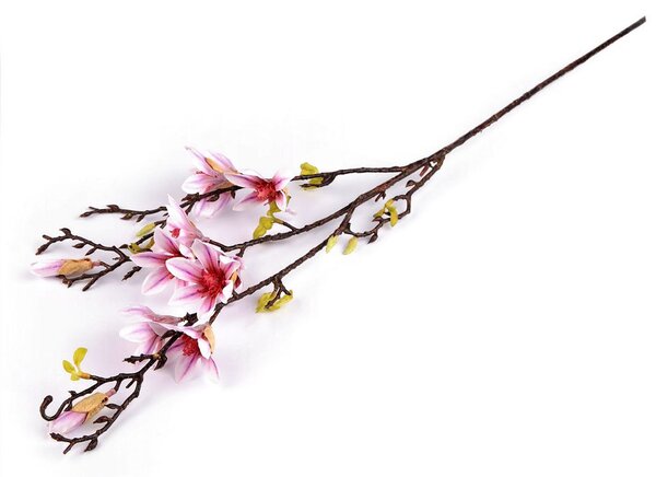Umělá větvička magnolie - 2 růžová