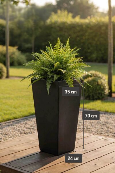 Květináč CLASSIC, sklolaminát, výška 70 cm, antracit
