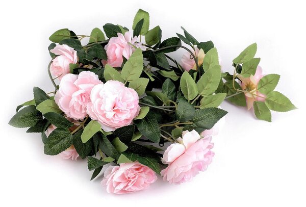 Umělá květinová girlanda popínavá růže - 3 růžová sv