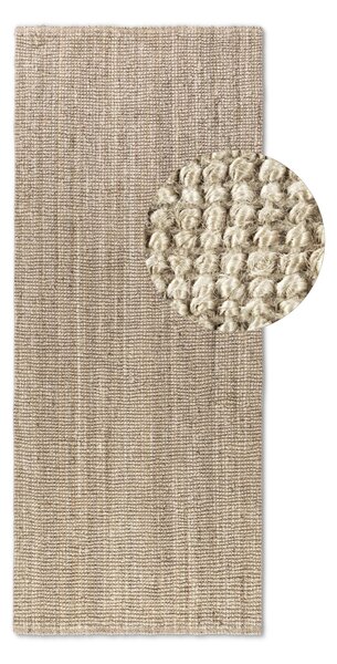 Hanse Home, Běhoun Bouclé Jute 105973 Ivory White, 80x200, béžová, chodba / předsíň