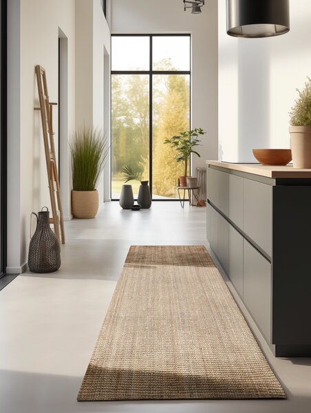 Hanse Home, Běhoun Bouclé Jute 105974 Natural Golden, 80x200, béžová, chodba / předsíň