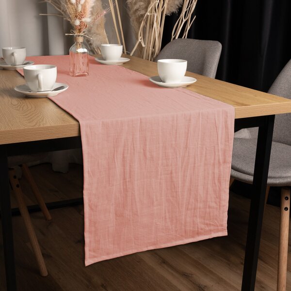 Biante Lněný běhoun na stůl LEN-021 Světle starorůžový 20x120 cm