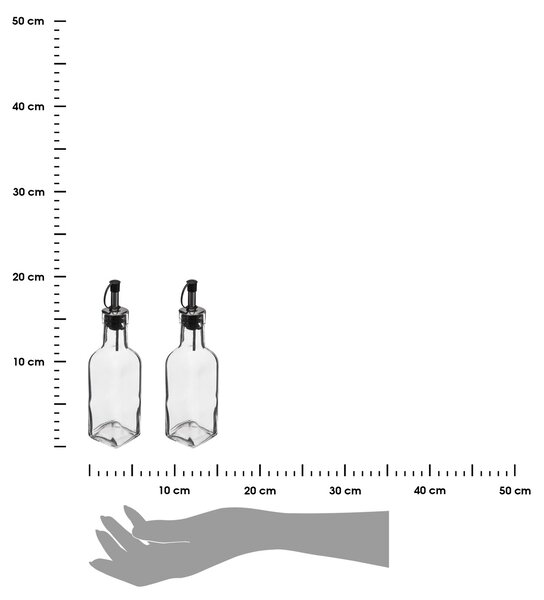 Skleněná láhev na olej/ocet Twin 160 ml sada 2ks