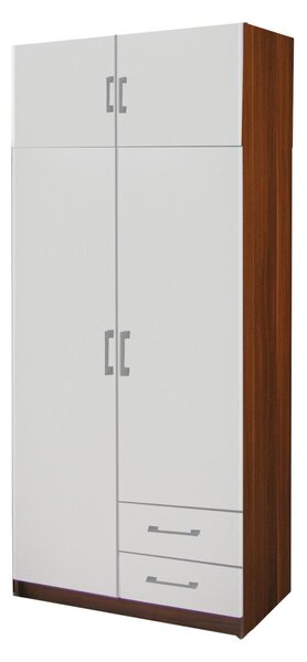 Skříň ESO 2dveřová 61521 ořech/bílá