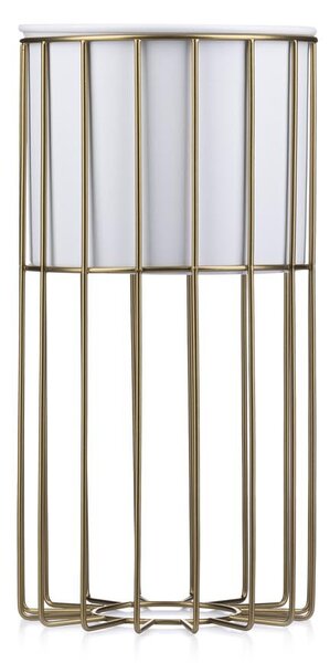 KOVOVÝ KVĚTINÁČ SE STOJÁNEM GLAM 42X20 CM BÍLÁ/ZLATÁ