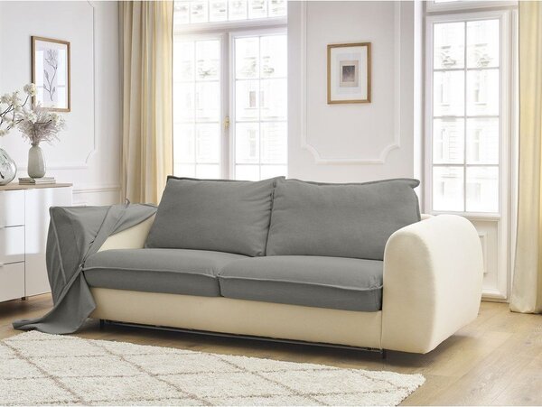 Tmavě šedá pohovka na každodenní spaní/rozkládací 216 cm Archimede – Bobochic Paris