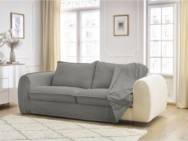 Tmavě šedá pohovka na každodenní spaní/rozkládací 216 cm Archimede – Bobochic Paris