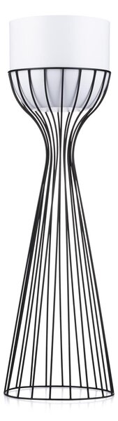 KOVOVÝ KVĚTINÁČ SE STOJÁNEM GLAM 68X20 CM BÍLÁ/ČERNÁ