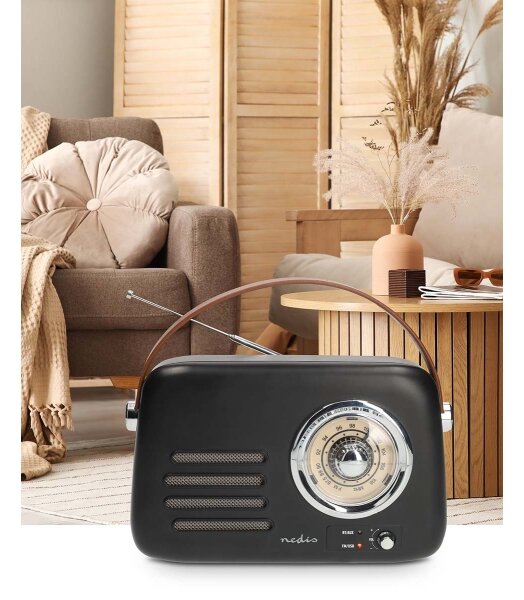 Nedis RDFM2600BK - FM retro rádio 3W/5V 1500 mAh
