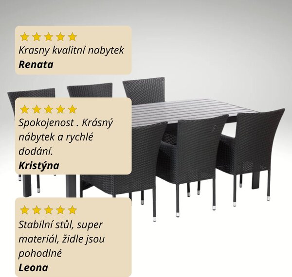 Vikio Zahradní jídelní set 205x90 cm pro 6 osob DT252