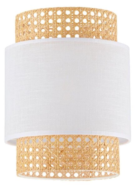 Náhradní stínidlo ke stolní lampě a lustru BOHO E27 pr. 20 cm ratan/bílá