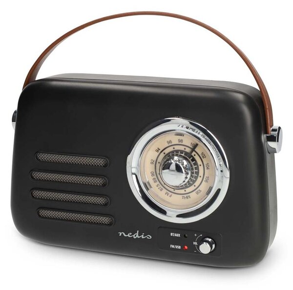 Nedis RDFM2600BK - FM retro rádio 3W/5V 1500 mAh