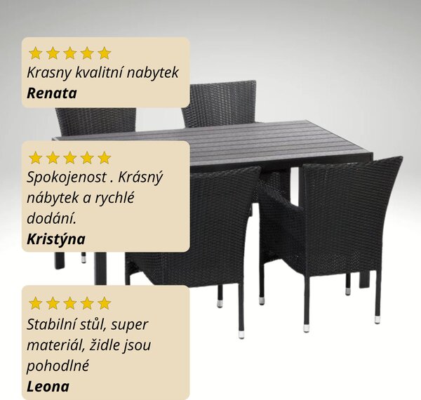 Vikio Zahradní jídelní set pro 4 osoby DT257 antracit