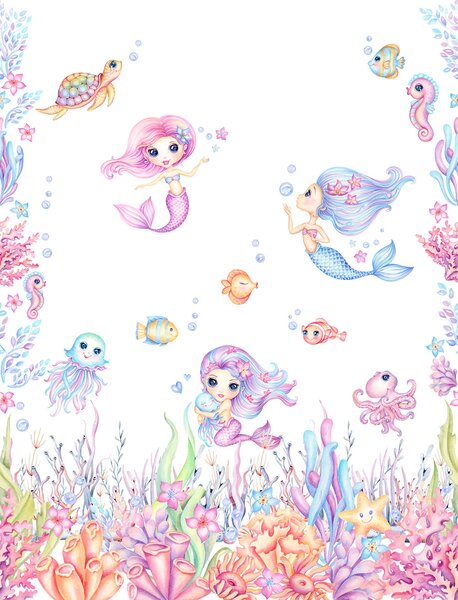 Dětská vliesová obrazová tapeta na zeď, podmořský svět, CW6059-1, Cute Walls, Decoprint