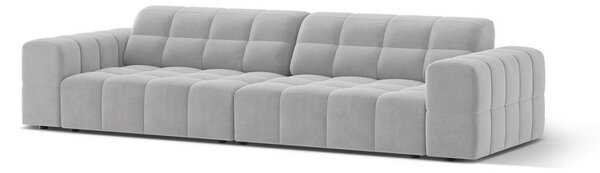 Světle šedá sametová pohovka 252 cm Chicago – Cosmopolitan Design