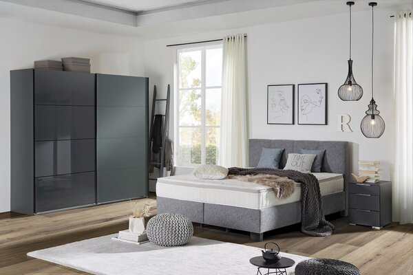 POSTEL BOXSPRING, 120/200 cm, platinová Hom`in - Jednolůžkové postele