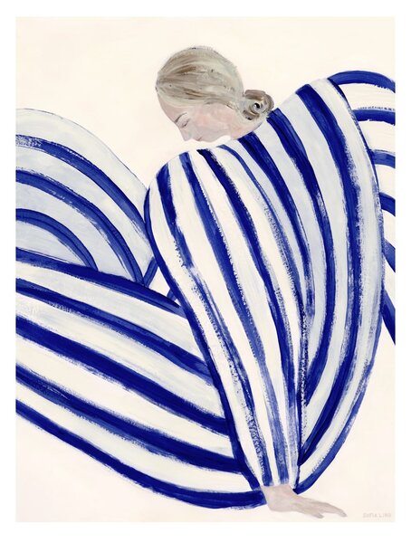The Poster Club Autorský plakát Blue Stripe At Concorde by Sofia Lind - 30 x 40 cm TPC105